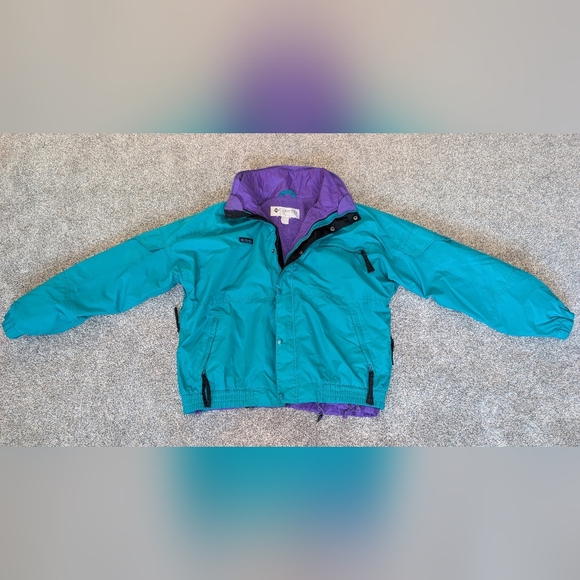 VTG Columbia Sportswear Skidaddle Mens Size Large Turquoise & Purple Jacket Y2K - Picture 2 of 15